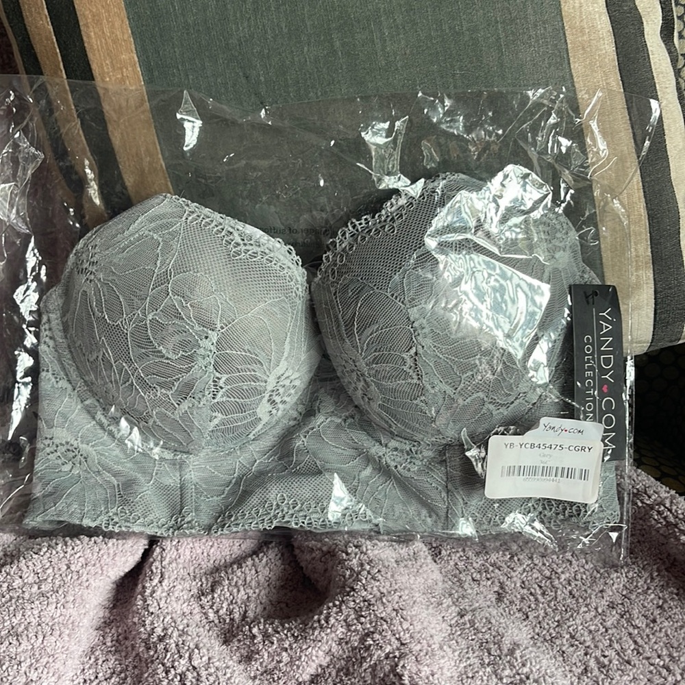 36 C long line grey bra by Yandy - NWT
